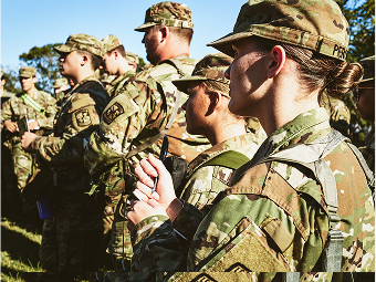 Group of Soldiers in uniform standing next to each other