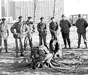 CMU cadets of today share many of the same qualities as their counterparts from years gone by. They also learn some of the same skills. The task of erecting a shelter half is still demonstrated today for use during field training exercises.
