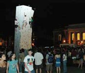 The ROTC rock wall is always a hit at university functions and lets the Army ROTC department get out and meet students and answer questions.