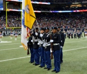 The Blue Tiger Battalion supports the community and campus by providing color guards for various events.