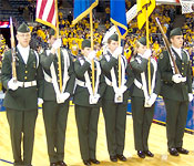 The Marquette University Army ROTC Color Guard is the official drill and ceremony unit of the Battalion. They perform ceremonial duties, such as presenting the flag for the National Anthem at many events both on the Marquette Campus and in the Milwaukee community. The Color Guard can be seen at many Marquette sporting events and at several parades every year.