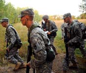 ROTC will constantly keep you moving and learning. Here you see Cadets on a Squad tactical mission at Spring FTX.