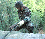 Cadets learn and practice a variety of skills, such as rappelling.