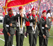 The ‘Red Berets’ (Bronco Battalion’s Color Guard Team) proudly carry our Nation’s colors at many events throughout the Bay Area. Become one of the elite, become a Red Beret in the Bronco Battalion!