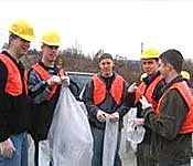 Cadets support the clean up effort by volunteering as a part of the 