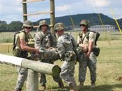 During the Ranger Challenge, Cadets participate in the First Aid Obstacle course. This training allows the Cadets to undergo physical strain and treat a casualty during the obstacle course.