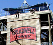 Cadets learn a variety of skills such as rappelling down a high wall. This adventure challenge training event is conducted during our Spring Field Training Exercise (FTX) at Fort Sill, OK. The Treadwell Tower also consists of a cargo net climb, ladder climb, rope swing, and one & three rope bridges.
