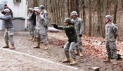 UA Army ROTC cadets attempting to qualify with the M9 Pistol during the German Proficiency Test.