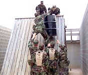 Cadets learn decision making and team work to navigate numerous obstacles while on the Leader Reaction Course