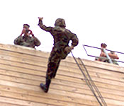 Cadets learn to rappel during the Fall FTX