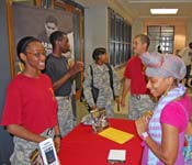 Tiger Battalion Upper Level Cadets conduct weekly on-campus recruiting events to share their experience with their peers.