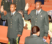 Recently commissioned officers receiving the Oath Of Office.