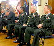 On October 29th, 2005 six alumni were inducted as the inaugural class onto the Jayhawk Battalion Wall of Fame. They were selected for their outstanding contributions in both the Military and Civil Service arenas. The excellence they have shown in their chosen fields reflects greatly upon the Jayhawk Battalion and the University of Kansas.