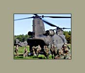 For a Fall Field Training Exercise UNH Army ROTC Cadets loaded aboard two Chinook Helicopters at Boulder Field, Durham, NH by squads and were transported to and from Fort Devens, Massachusetts. Much of our training is supported and augmented by local military organizations and forces.