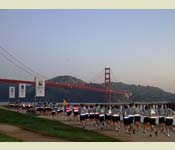 To build esprit de corps, the Dons Battalion goes on an annual motivational run that includes the view of the Golden Gate Bridge.