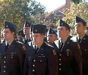 Cadets participate in the annual Veteran’s Day Ceremony.