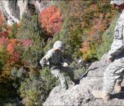 Cadets get an opportunity to conduct exciting training to include rapelling off rock cliffs.