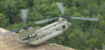 chinook helicopter on edge of cliff 